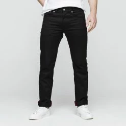1083 JEANS DROIT 101 Coton Bio Denimoriginal Uni Noir Homme