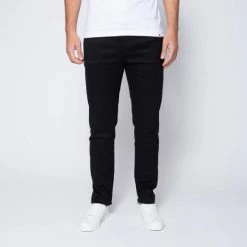 1083 JEANS SLIM 104 FUSELÉ Coton Bio Microdenim Doubleflex Uni Noir