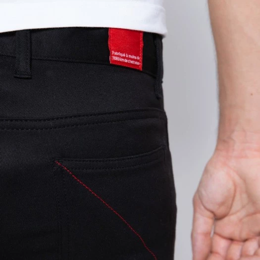 1083 JEANS SLIM 104 FUSELÉ Coton Bio Microdenim Doubleflex Uni Noir 7 1083 JEANS SLIM 104 FUSELÉ Coton Bio Microdenim Doubleflex Uni Noir - Image 5