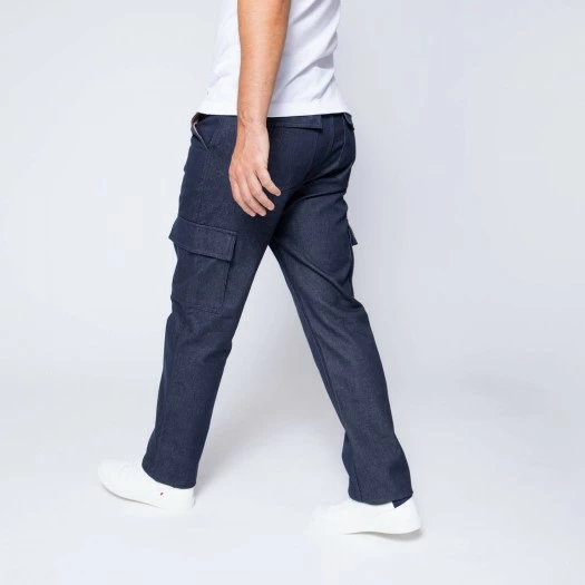 1083 CARGO DROIT 111 Coton Bio Superdenim Bleu Homme 5 1083 CARGO DROIT 111 Coton Bio Superdenim Bleu Homme - Image 3