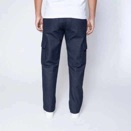 1083 CARGO DROIT 111 Coton Bio Superdenim Bleu Homme 4 1083 CARGO DROIT 111 Coton Bio Superdenim Bleu Homme - Image 2