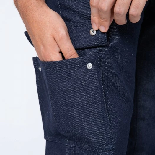 1083 CARGO DROIT 111 Coton Bio Superdenim Bleu Homme 7 1083 CARGO DROIT 111 Coton Bio Superdenim Bleu Homme - Image 5
