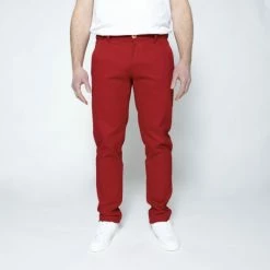 1083 CHINO AJUSTE 163 Coton Bio Filidenim Flex Uni Carmin Homme