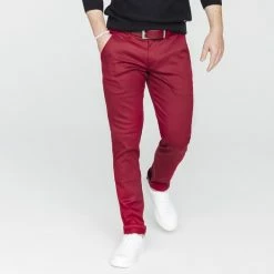 1083 CHINO AJUSTE 163 Coton Bio Filidenim Flex Bordeaux Homme