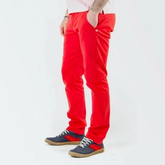 1083 CHINO AJUSTE 163 Coton Bio Filidenim Flex Uni Rouge Homme 4 1083 CHINO AJUSTE 163 Coton Bio Filidenim Flex Uni Rouge Homme - Image 2