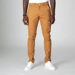 1083 CHINO AJUSTE 163 Coton Bio Filidenim Flex Uni Camel Homme