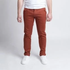 1083 CHINO AJUSTE 163 Coton Bio Filidenim Flex Uni Terracotta Homme -1083 boutique 163 terracotta 0001 face