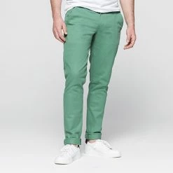 1083 CHINO AJUSTE 163 Coton Bio Filidenim Flex Uni Vert Tilleul Homme