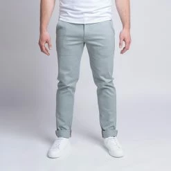 1083 CHINO AJUSTE 163 Coton Bio Filidenim Flex Uni Vert De Gris Homme