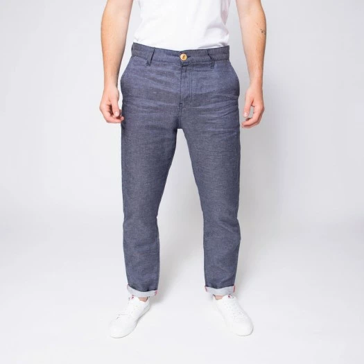 1083 CHINO CAROTTE 168 Lin Denimoriginal Bleu Homme 2 1083 CHINO CAROTTE 168 Lin Denimoriginal Bleu Homme