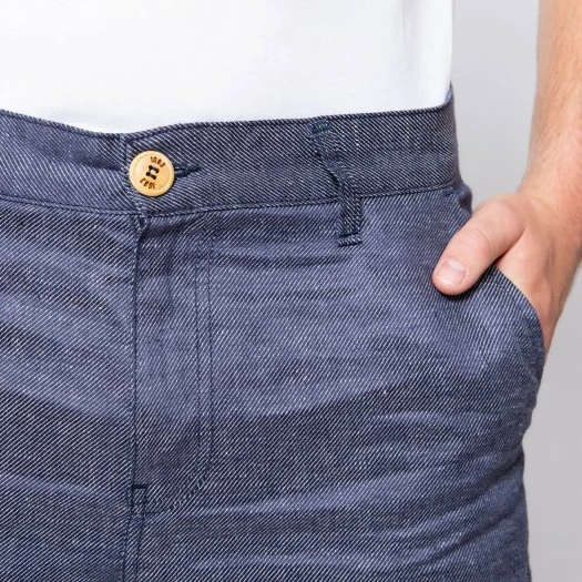 1083 CHINO CAROTTE 168 Lin Denimoriginal Bleu Homme 8 1083 CHINO CAROTTE 168 Lin Denimoriginal Bleu Homme - Image 7