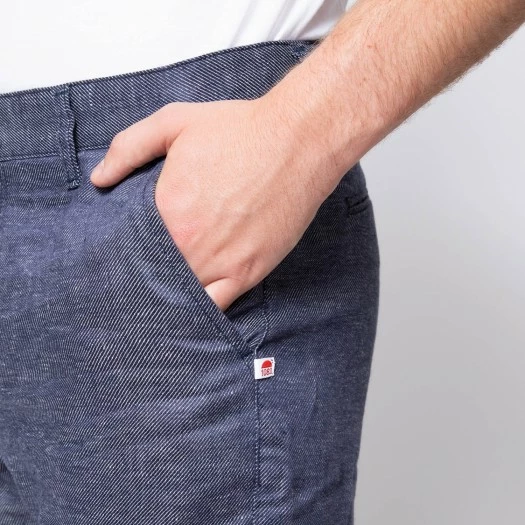 1083 CHINO CAROTTE 168 Lin Denimoriginal Bleu Homme 9 1083 CHINO CAROTTE 168 Lin Denimoriginal Bleu Homme - Image 8