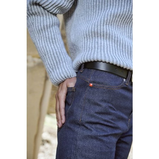 1083 CEINTURE BOUCLE CARROND 821 Cuir Noir Unisexe 4 1083 CEINTURE BOUCLE CARROND 821 Cuir Noir Unisexe - Image 3