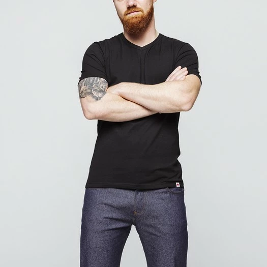 1083 T-SHIRT COL V 301 UNI Coton Bio Noir Homme 3 1083 T-SHIRT COL V 301 UNI Coton Bio Noir Homme