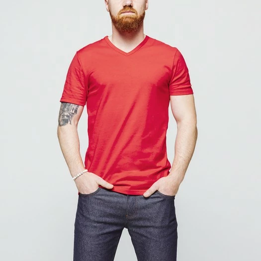 1083 T-SHIRT COL V 301 UNI Coton Bio Rouge Homme 3 1083 T-SHIRT COL V 301 UNI Coton Bio Rouge Homme