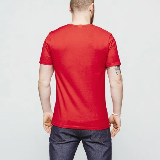 1083 T-SHIRT COL V 301 UNI Coton Bio Rouge Homme 5 1083 T-SHIRT COL V 301 UNI Coton Bio Rouge Homme - Image 3