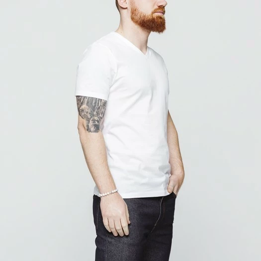 1083 T-SHIRT COL V 301 UNI Coton Bio Blanc Homme 4 1083 T-SHIRT COL V 301 UNI Coton Bio Blanc Homme - Image 2