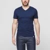 1083 T-SHIRT COL V 301 UNI Coton Bio Bleu Marine Homme -1083 boutique 301 bleu marine 1536