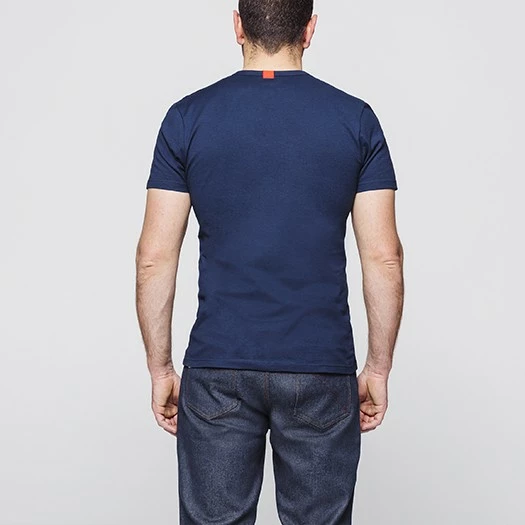 1083 T-SHIRT COL V 301 UNI Coton Bio Bleu Marine Homme 5 1083 T-SHIRT COL V 301 UNI Coton Bio Bleu Marine Homme - Image 3