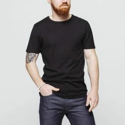 1083 T-SHIRT COL ROND 302 UNI Coton Bio Noir Homme