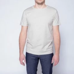 1083 T-SHIRT COL ROND 302 UNI Coton Bio Beige Homme