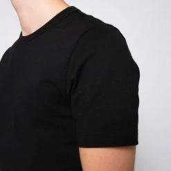 1083 T-SHIRT DROIT 304 UNI Coton Bio Noir Homme -1083 boutique 304 tshirt noir 5