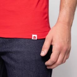 1083 T-SHIRT DROIT 304 UNI Coton Bio Rouge Homme -1083 boutique 304 tshirt rouge 4