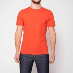1083 T-SHIRT DROIT 304 UNI Coton Bio Vermillon Homme