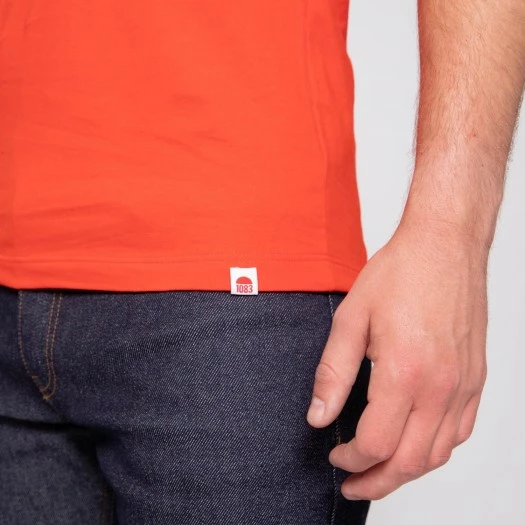 1083 T-SHIRT DROIT 304 UNI Coton Bio Vermillon Homme 6 1083 T-SHIRT DROIT 304 UNI Coton Bio Vermillon Homme - Image 4