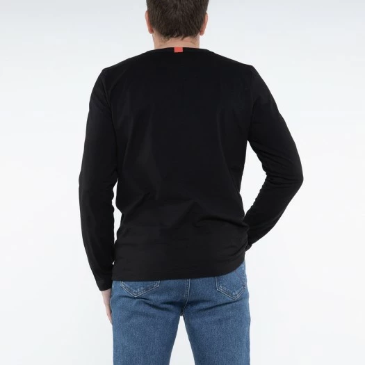 1083 T-SHIRT MANCHES LONGUES DROIT 305 UNI Coton Bio Noir Homme 4 1083 T-SHIRT MANCHES LONGUES DROIT 305 UNI Coton Bio Noir Homme - Image 3