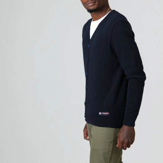 1083 CARDIGAN 718 VOLONTAIRE Laine Recyclee Bleu Homme 6 1083 CARDIGAN 718 VOLONTAIRE Laine Recyclee Bleu Homme - Image 4