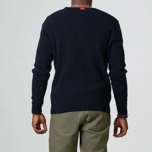 1083 CARDIGAN 718 VOLONTAIRE Laine Recyclee Bleu Homme 5 1083 CARDIGAN 718 VOLONTAIRE Laine Recyclee Bleu Homme - Image 3