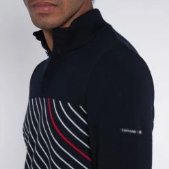 1083 PULL DROIT 752 SAINT JAMES Laine Merinos Bleu Marine/blanc Homme 11 1083 PULL DROIT 752 SAINT JAMES Laine Merinos Bleu Marine/blanc Homme -1083 boutique 752 saintjames 3