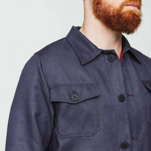 1083 VESTE DROITE 781 INFINI HOPAAL Recyclee Superdenim Bleu Homme 3 1083 VESTE DROITE 781 INFINI HOPAAL Recyclee Superdenim Bleu Homme - Image 2