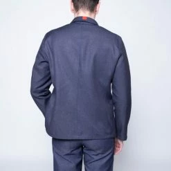 1083 VESTE CINTREE 782 INFINI BELLEVILLE Recyclee Superdenim Bleu Homme -1083 boutique 782 blazer belleville 3