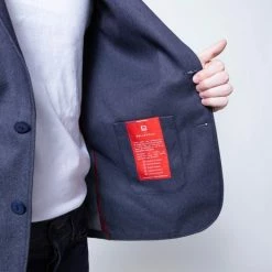 1083 VESTE CINTREE 782 INFINI BELLEVILLE Recyclee Superdenim Bleu Homme -1083 boutique 782 blazer belleville 5