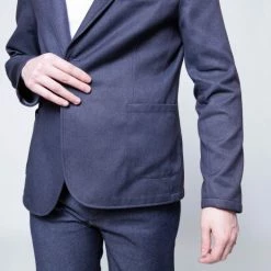 1083 VESTE CINTREE 782 INFINI BELLEVILLE Recyclee Superdenim Bleu Homme -1083 boutique 782 blazer belleville 8