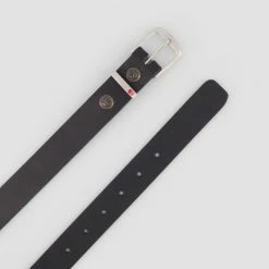 1083 CEINTURE BOUCLE CARROND 821 Cuir Noir Unisexe