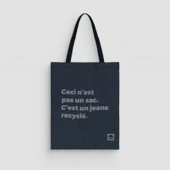 1083 SAC À TRIMBALLER 851 MESSAGE Coton Recycle Jacquard Bleu Unisexe