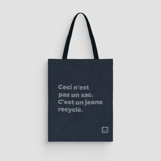 1083 SAC À TRIMBALLER 851 MESSAGE Coton Recycle Jacquard Bleu Unisexe 3 1083 SAC À TRIMBALLER 851 MESSAGE Coton Recycle Jacquard Bleu Unisexe