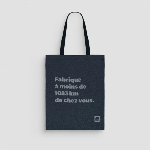 1083 SAC À TRIMBALLER 851 MESSAGE Coton Recycle Jacquard Bleu Unisexe 4 1083 SAC À TRIMBALLER 851 MESSAGE Coton Recycle Jacquard Bleu Unisexe - Image 2