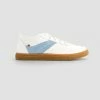 1083 SNEAKERS BASSES 901 Coton Bio Cuir Blanc/ciel Unisexe -1083 boutique 901 blanc ciel side raw 1