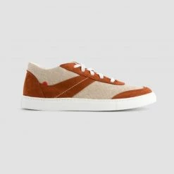 1083 SNEAKERS BASSES 901 Lin Cuir Beige/terracotta Unisexe