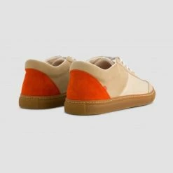1083 SNEAKERS BASSES 902 Cuir Naturel/vermillon Unisexe -1083 boutique 902 naturel vermillon dos raw 1
