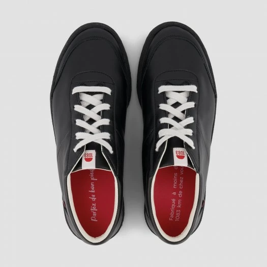 1083 SNEAKERS BASSES 902 Cuir Noir Unisexe 6 1083 SNEAKERS BASSES 902 Cuir Noir Unisexe - Image 4