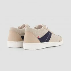 1083 SNEAKERS BASSES 903 Lin Microfibre Beige/bleu Unisexe -1083 boutique 903lib26 40 dos raw 1