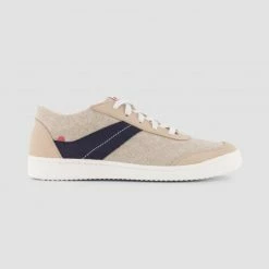 1083 SNEAKERS BASSES 903 Lin Microfibre Beige/bleu Unisexe