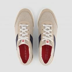 1083 SNEAKERS BASSES 903 Lin Microfibre Beige/bleu Unisexe -1083 boutique 903lib26 40 top raw 1