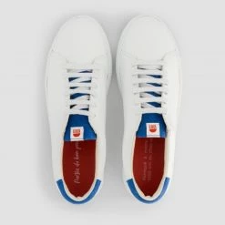 1083 SNEAKERS BASSES 912 Cuir Blanc/bleu Roi Unisexe -1083 boutique 912 bleu roi top raw 1