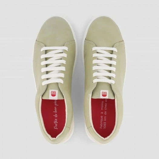 1083 SNEAKERS BASSES 912 Cuir Olive/beige Unisexe 6 1083 SNEAKERS BASSES 912 Cuir Olive/beige Unisexe - Image 4